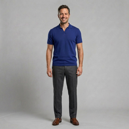 Sebastian – Modern knit polo with clean minimal finish