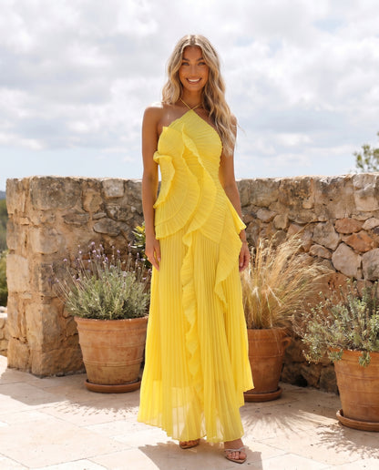 pleated-ruffled-maxi-dress-yellow-1