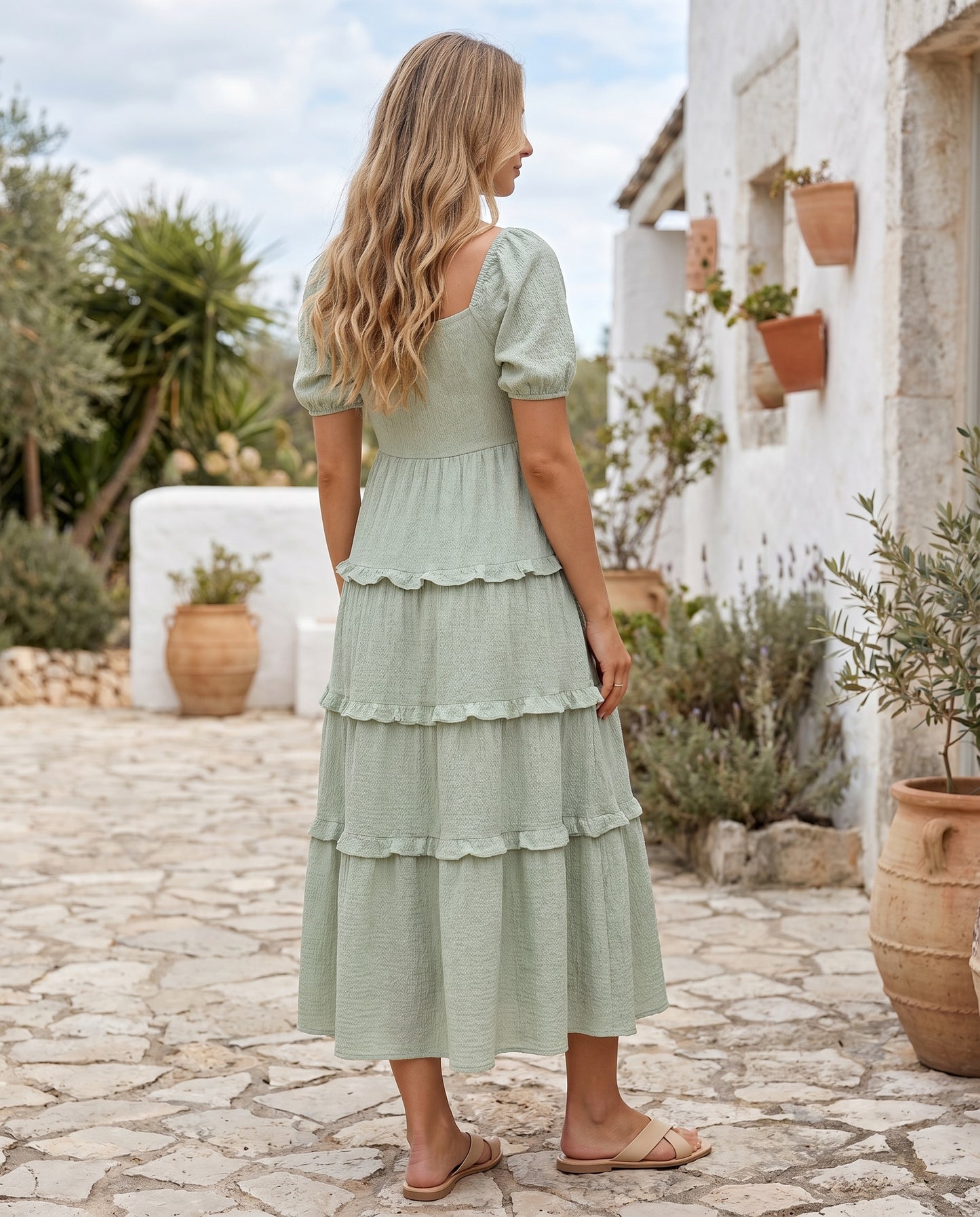 tiered-ruffle-midi-dress-green-2