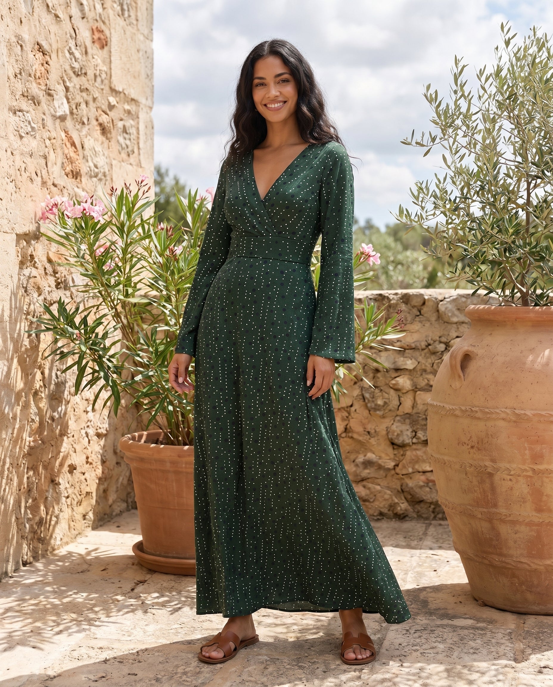 dotted-maxi-dress-green-1