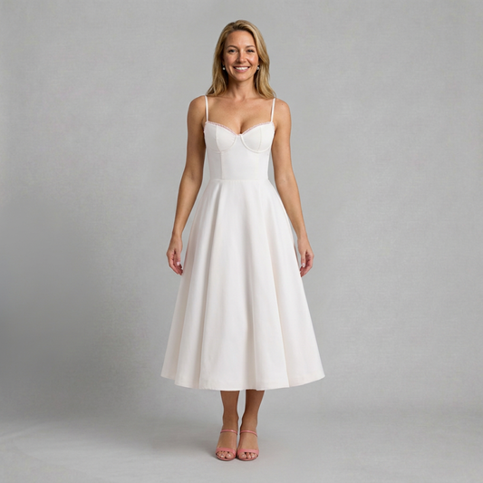 Elara - Elegant midi dress with timeless feminine charm