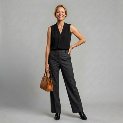 Harper - Sleeveless blouse with elegant V-neckline