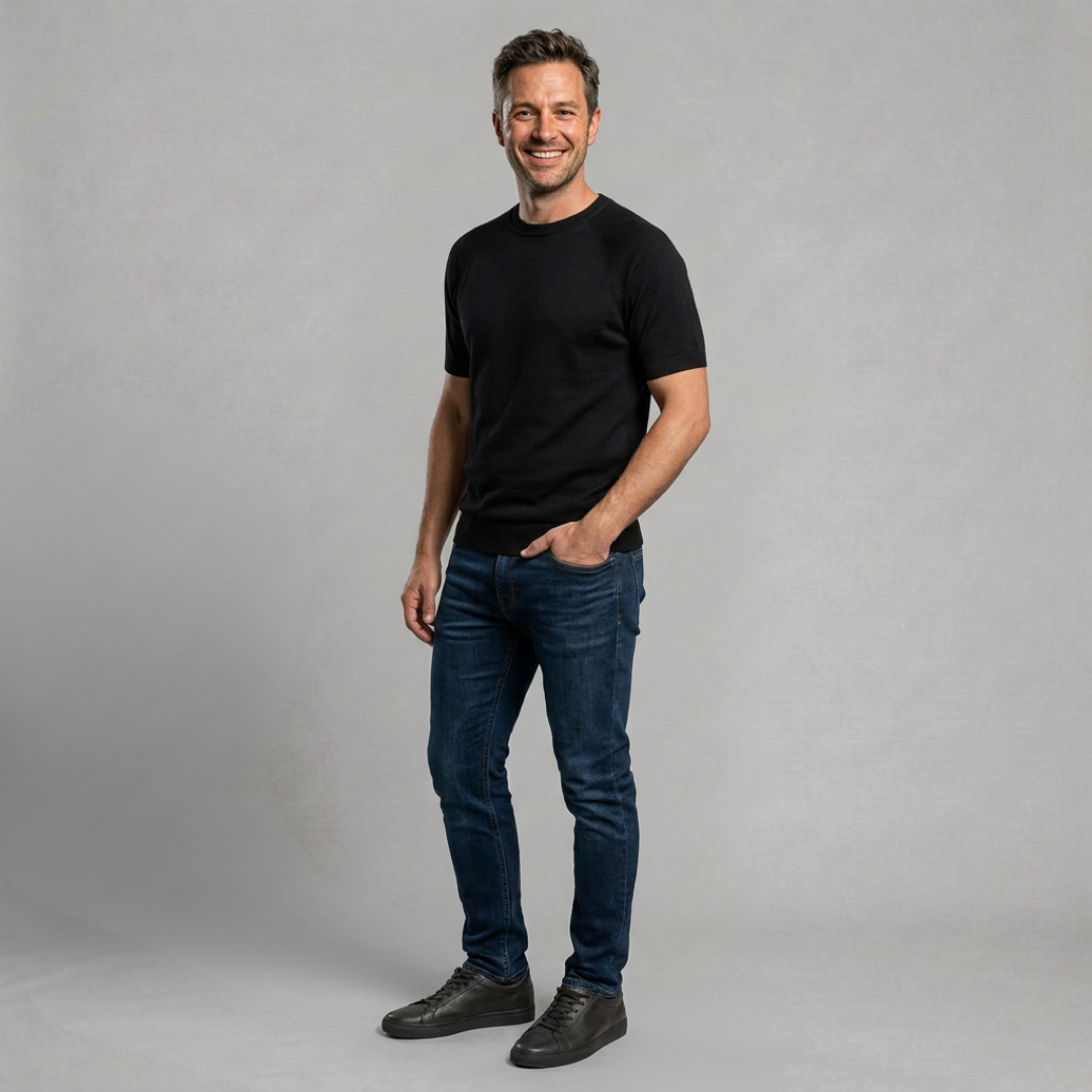 Ethan – Minimalist short sleeve knit with refined fit