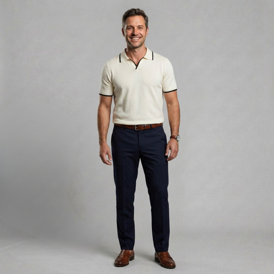Oliver – Refined knit polo with contrast trim details