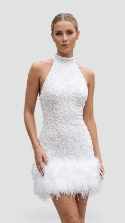 halter-feather-mini-dress-1